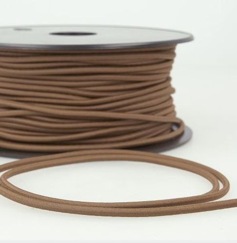 Rond elastisch touw - 3 mm chocoladebruin - stoffen van leuven