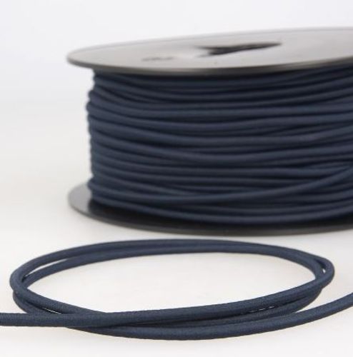 Rond elastisch touw - 3 mm marineblauw - stoffen van leuven