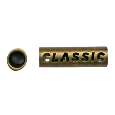 Koord einde metaal 26 mm - cilinder brons 'classic' (opening 5 mm)