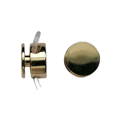 Koordstopper metaal 2 gaten - rond 12 mm - goud (openingen 3 mm)