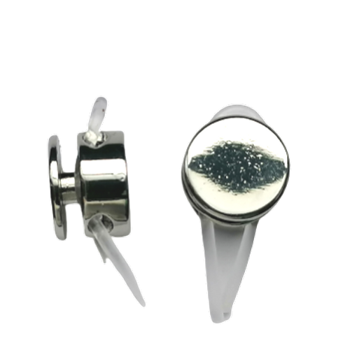 Koordstopper metaal 2 gaten - rond 12 mm - zilver (openingen 3 mm) - stoffen van leuven