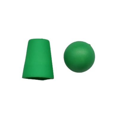 Koord einde plastic 18 mm - groen (opening 5 mm)