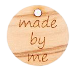 Label 'made by me' - naturel hout 16 mm rond