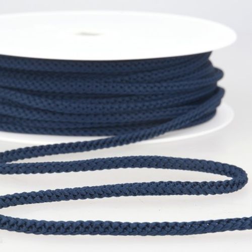 Marineblauwe / donkerblauwe rekbare koord - polyester 4,5 mm - stoffen van leuven