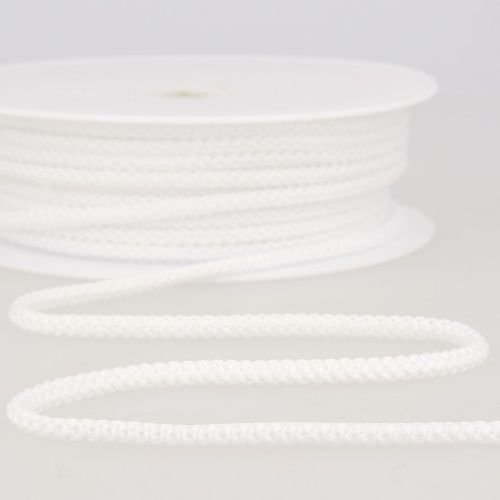 Witte rekbare koord - polyester 4,5 mm - stoffen van leuven
