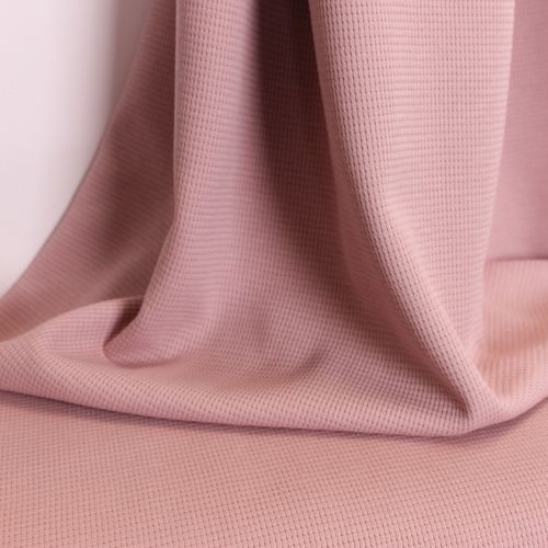 Roze wafelstof tricot 'Dusty Rose' - stoffen van leuven