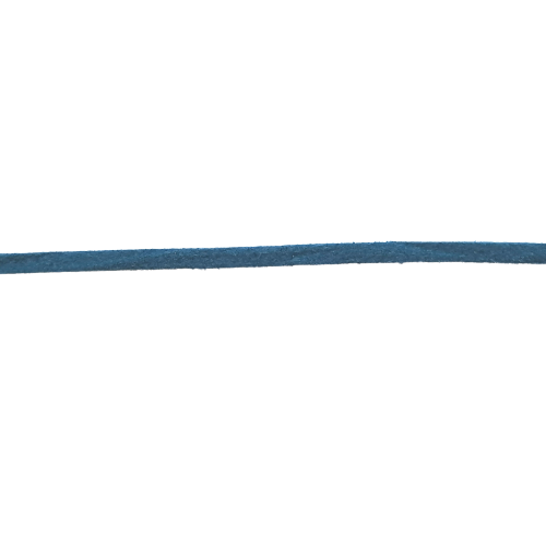 Platte blauwe imitatiedaim touw / veter - synthetisch 3 mm - stoffen van leuven