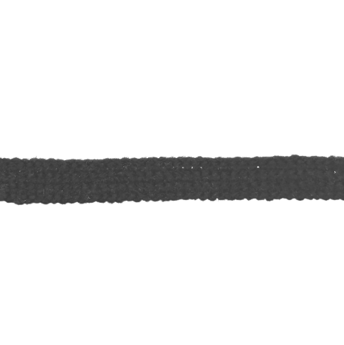 Zwarte platte koord / veter - katoen 9 mm