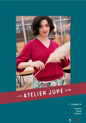 Patroon sweater voor dames (met 3 diverse mouwen opties)  - 'Charlie' van Atelier Jupe - stoffen van leuven