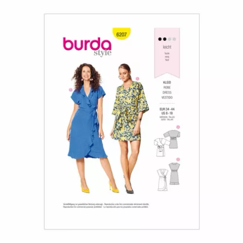Patroon jurk voor dames - Nr 6207 van Burda
