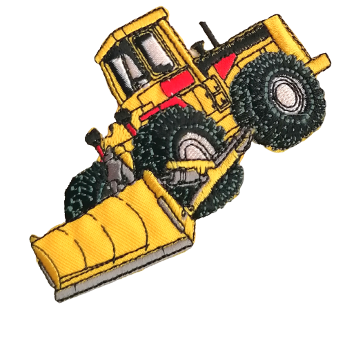 Applicatie - gele tractor - 9 x 6 cm