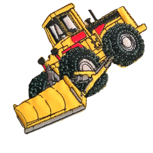 Applicatie - gele tractor - 9 x 6 cm