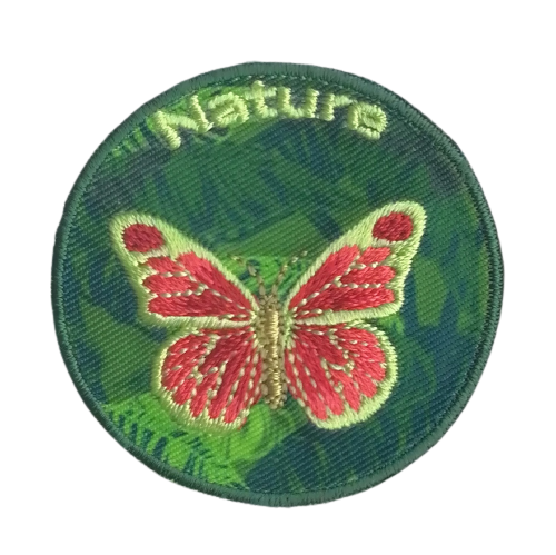 Applicatie - vlinder en tekst 'nature' - 5 cm