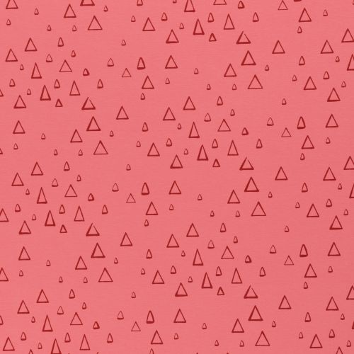 Roze katoen tricot met driehoeken