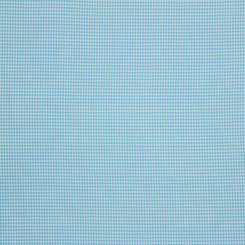 Licht turquoise denim katoen kleine ruitjes 0.4cm²