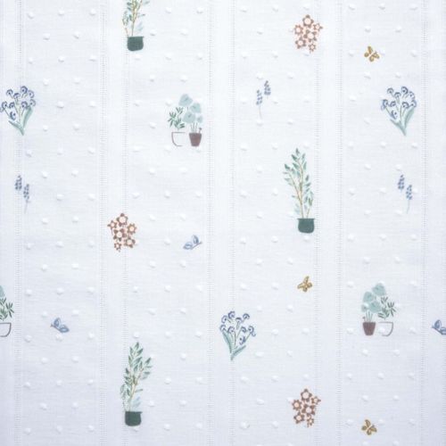 Witte katoen met planten - Katia Fabrics