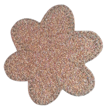 Applicatie - rosé gouden glitter bloem - 7,8 cm