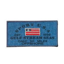 Jeans applicatie - sport USA met vlag - 8 x 5 cm