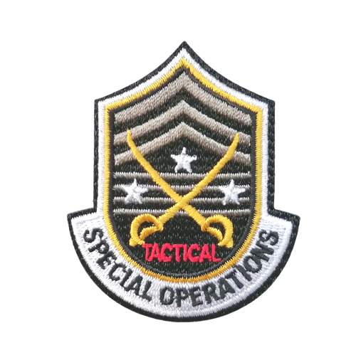 Applicatie - tactical special operations , gele sabels - 5 x 6 cm