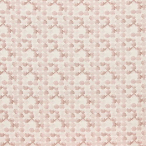 Witte wafelstof met roze bollen - stoffen van leuven
