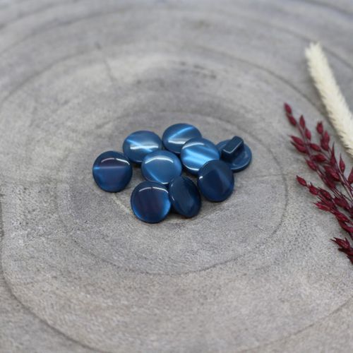Donkerblauwe glanzende knoopjes met één oogje 10 mm  - Swing Buttons River van Atelier Brunette - stoffen van leuven