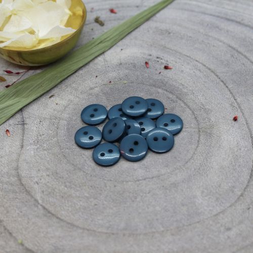 Donkerblauwe knoopjes 12 mm  - Classic Shine Buttons River van Atelier Brunette - stoffen van leuven