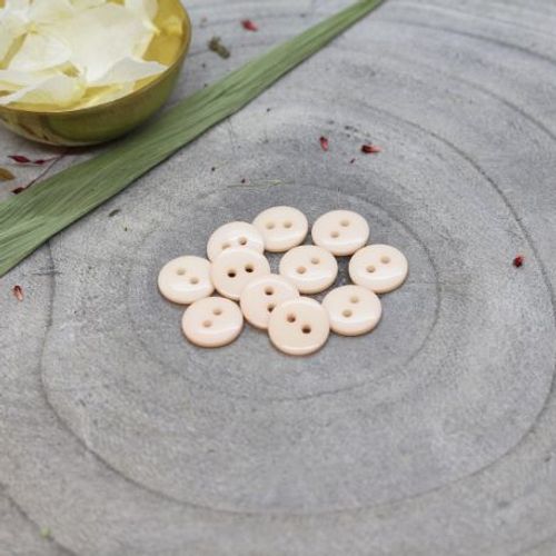 Zalmroze knoopjes 12 mm  - Classic Shine Buttons Powder van Atelier Brunette - stoffen van leuven
