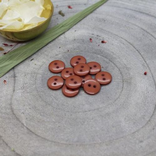 Kastanjebruine knoopjes 12 mm  - Classic Shine Buttons Chestnut van Atelier Brunette - stoffen van leuven