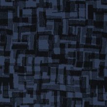 Blauwe french terry met zwart geometrisch patroon - Sandro