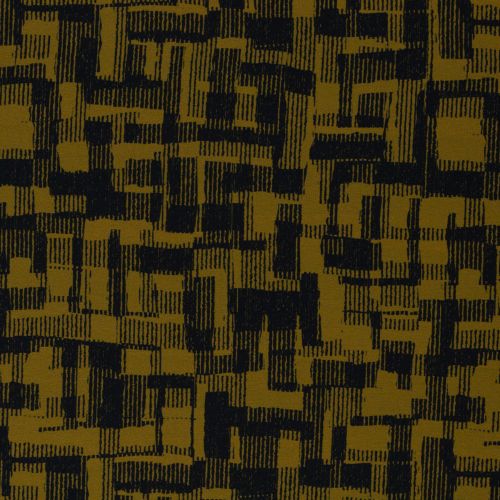 Donker gouden french terry met zwart geometrisch patroon - Sandro