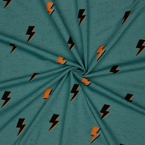 Turquoise tricot met bliksem - Poppy