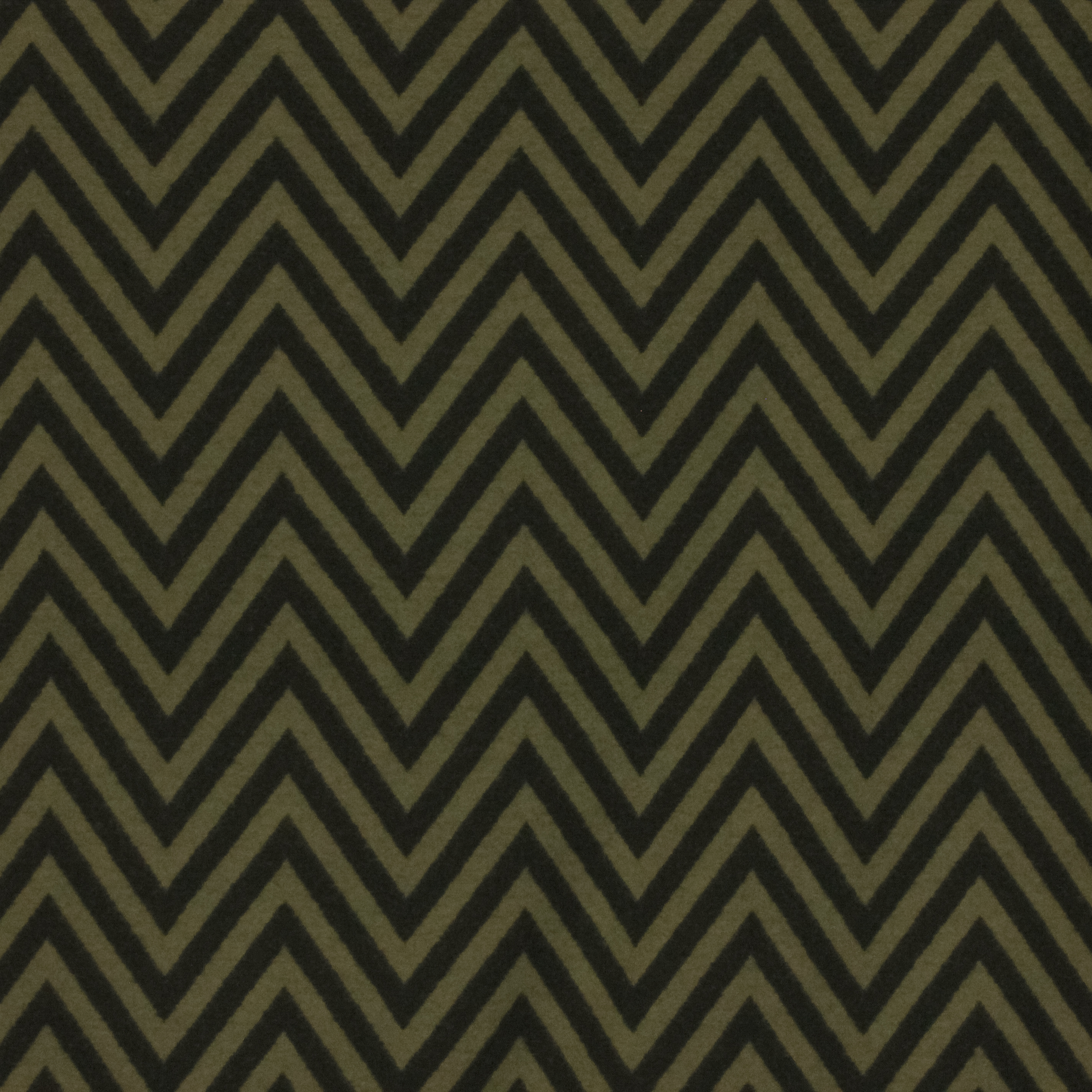 Polyester tricot kaki/ zwart chevron patroon  - zachte voorzijde