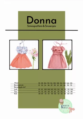Patroon top, rok of jurk voor kinderen - 'Donna' van Smospotten & Snoesjes