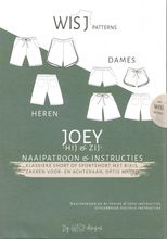 Patroon - short of sportshort met biais voor dames en heren - 'Joey' van Wisj