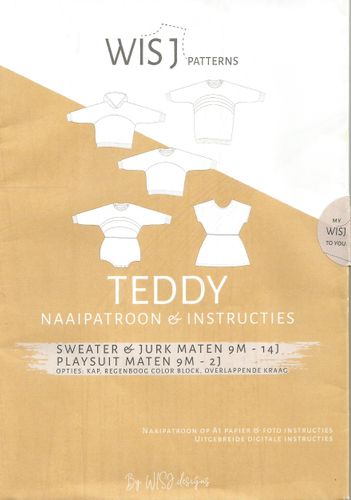 Patroon sweater, sweaterjurk of jurk voor kids - 'Teddy' van Wisj