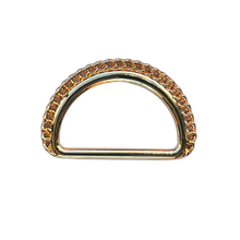 D ring met kettingrand - goud - 20 mm
