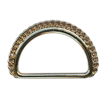 D ring met kettingrand - goud - 25 mm