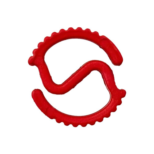 Koordstopper plastic met ribbels - 20 mm - rood