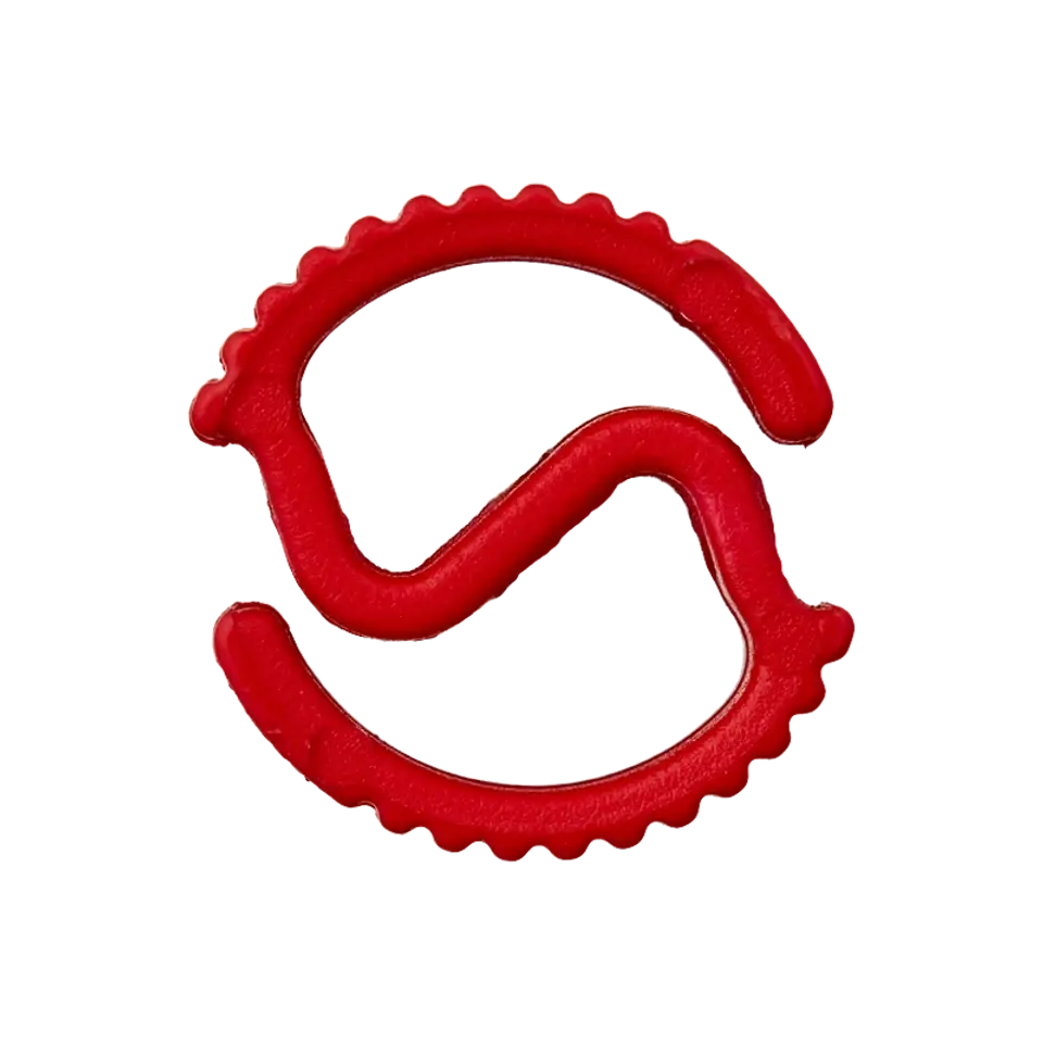 Koordstopper plastic met ribbels - 20 mm - rood