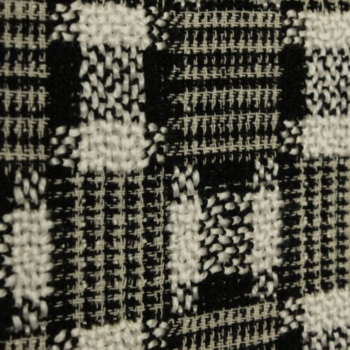 Mantelstof geweven zwart/wit vierkant patroon
