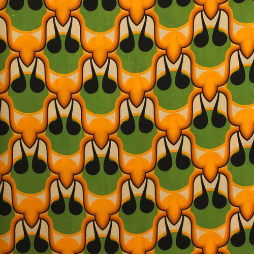 Viscose groen abstract patroon gevlekt