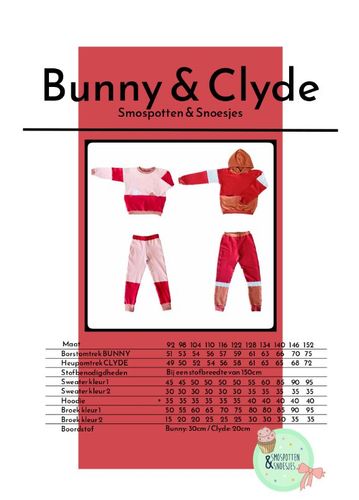 Patroon sweater, hoodie en joggingbroek voor kinderen - 'Bunny & Clyde' van Smospotten & Snoesjes