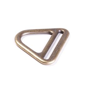 D ring met bandopening - messing - 50 mm - driehoekig