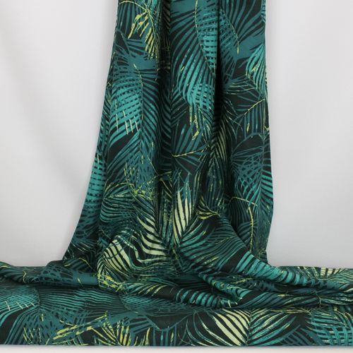 Rayon blauwgroen met palm bladeren - Art Gallery