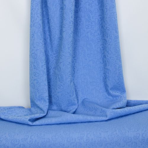 Rekbare polyester jacquard blauw