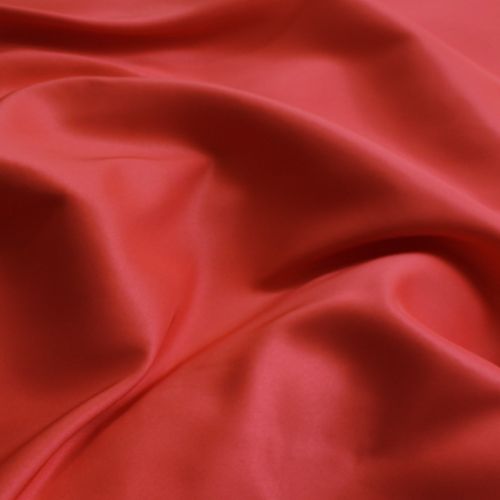 Polyester gesatineerd mikado lente rood - Lorré