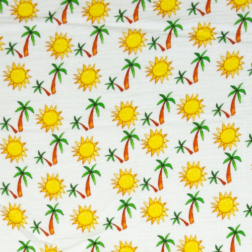 Tetra wit met zonnen en palmbomen