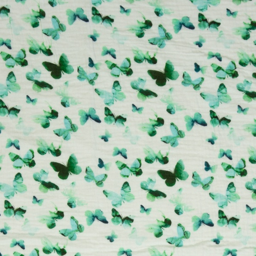 Tetra wit met groene vlinders