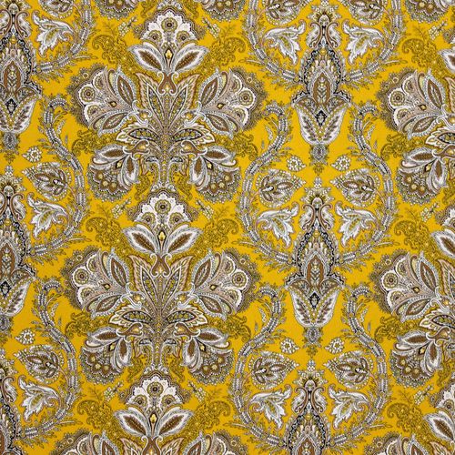 Viscose crepe geel met mandala patroon