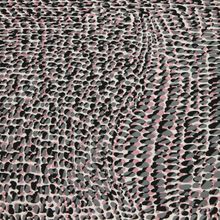 Polyester microfiber wit met grijs roze ovalen
